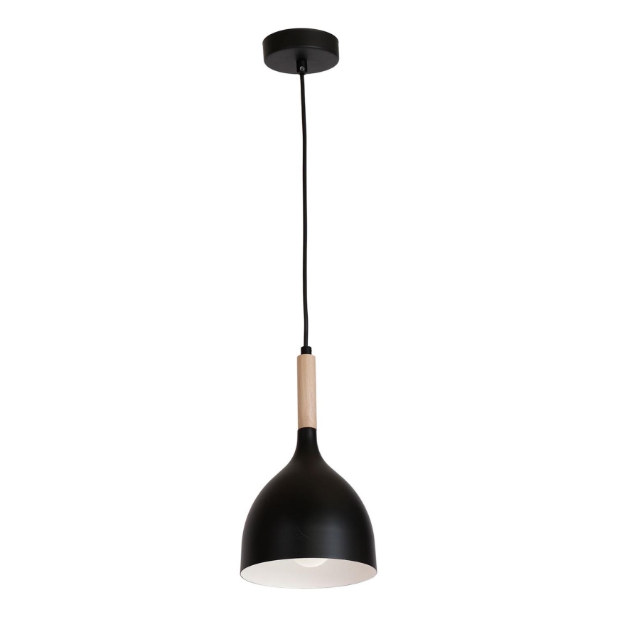 Lámpara colgante NOAK WOOD 1xE27/15W/230V negro/haya