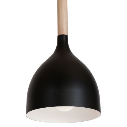 Lámpara colgante NOAK WOOD 1xE27/15W/230V negro/haya
