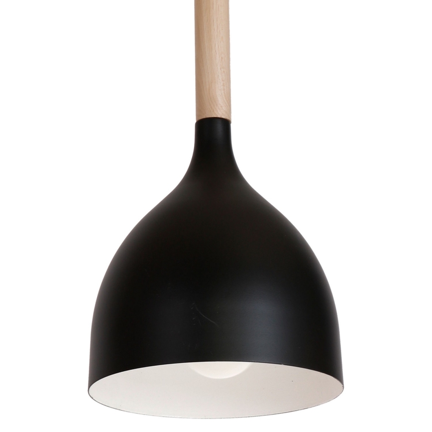 Lámpara colgante NOAK WOOD 1xE27/15W/230V negro/haya