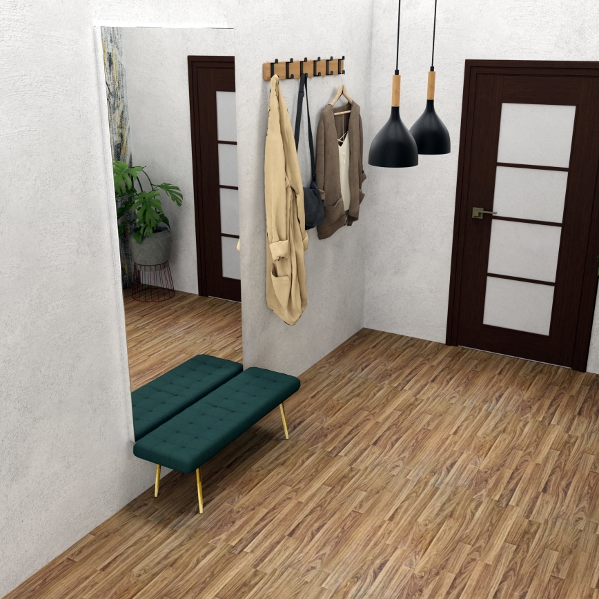 Lámpara colgante NOAK WOOD 2xE27/15W/230V negro/haya