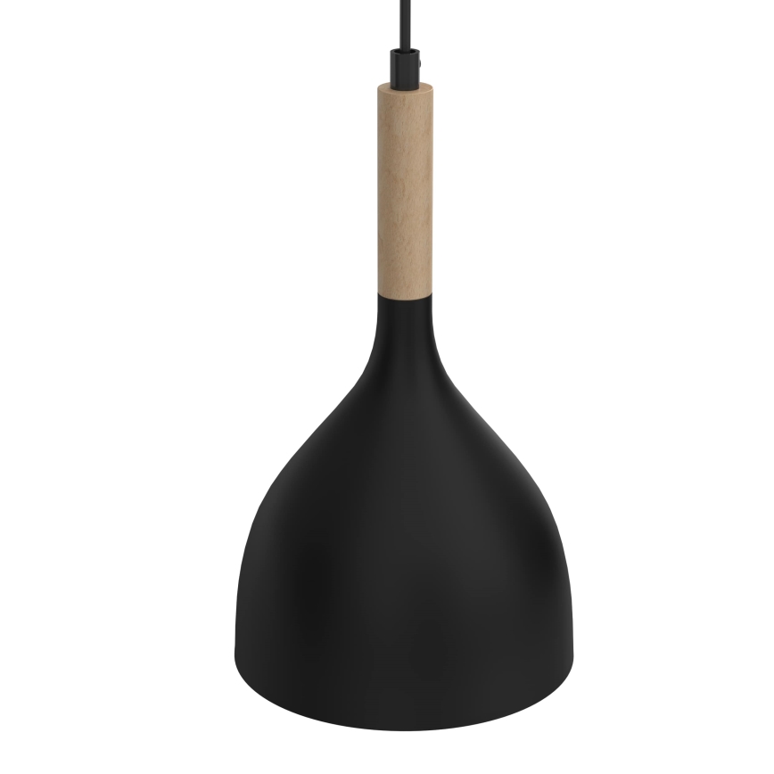 Lámpara colgante NOAK WOOD 2xE27/15W/230V negro/haya