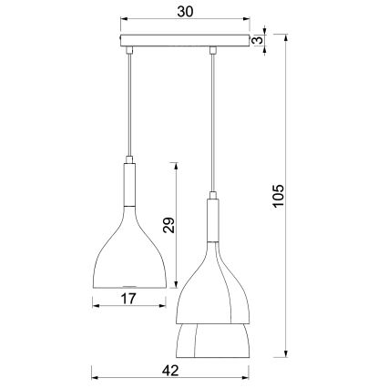 Lámpara colgante NOAK WOOD 3xE27/15W/230V negro/haya