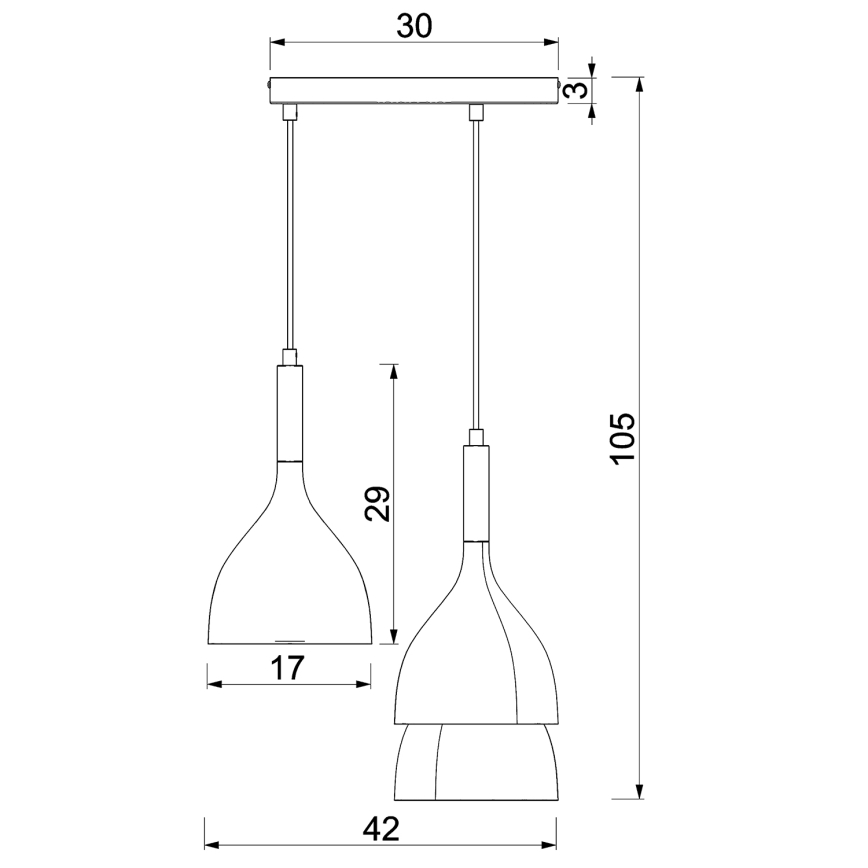 Lámpara colgante NOAK WOOD 3xE27/15W/230V negro/haya