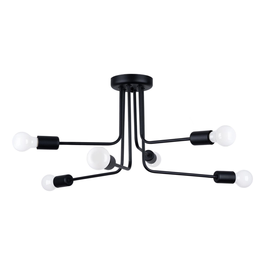Lámpara colgante NORAH 6xE27/15W/230V negro