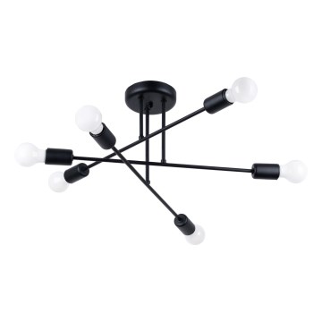 Lámpara colgante NORAH 6xE27/15W/230V negro
