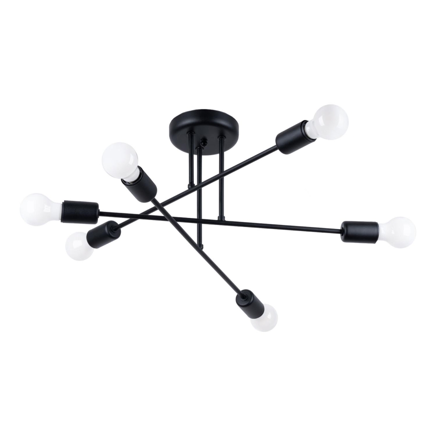 Lámpara colgante NORAH 6xE27/15W/230V negro