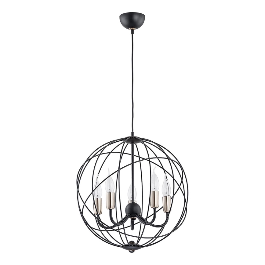 Lámpara colgante NOSFERATU 5xE14/10W/230V negro/dorado