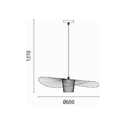 Lámpara colgante OGGI 1xE27/40W/230V diá. 60 cm negro