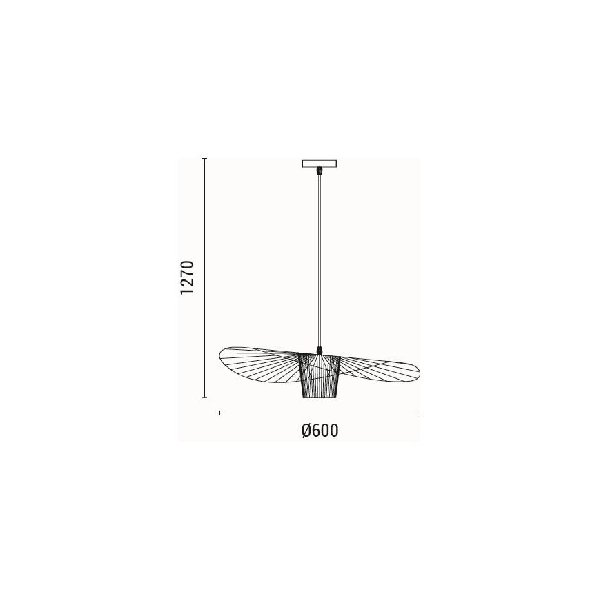 Lámpara colgante OGGI 1xE27/40W/230V diá. 60 cm negro