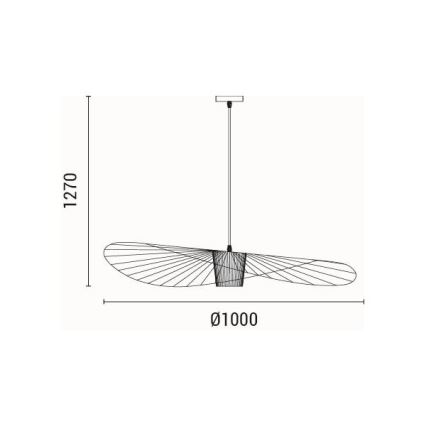 Lámpara colgante OGGI 1xE27/40W/230V diá. 100 cm negro
