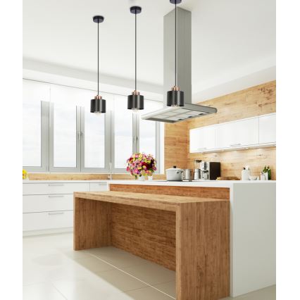 Lámpara colgante OLENA 1xE27/60W/230V negro