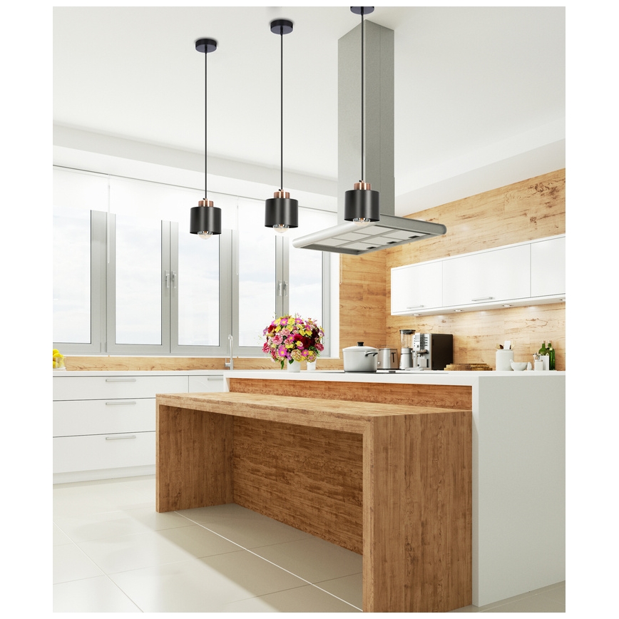 Lámpara colgante OLENA 1xE27/60W/230V negro