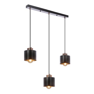 Lámpara colgante OLENA 3xE27/60W/230V negro