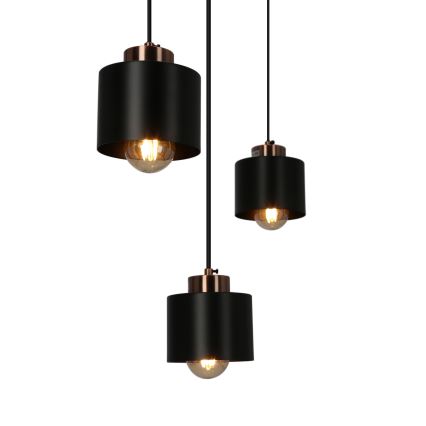 Lámpara colgante OLENA 3xE27/60W/230V negro