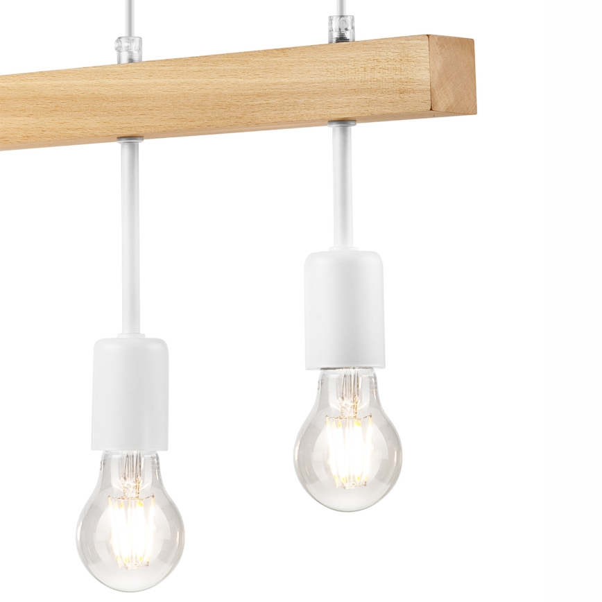 Lámpara colgante ORAZIO 4xE27/60W/230V haya
