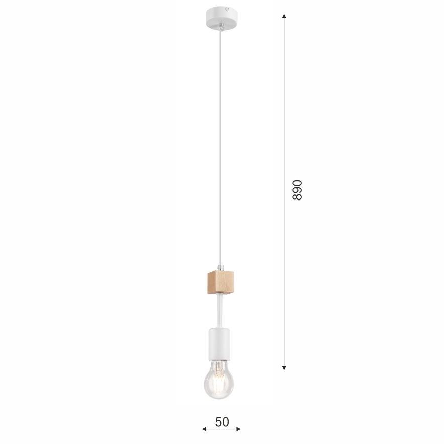 Lámpara colgante con cable ORAZIO 1xE27/60W/230V haya