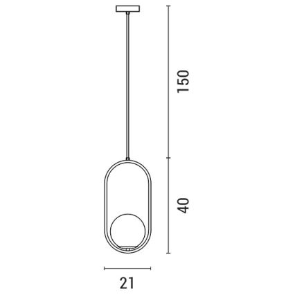 Lámpara colgante ORBA 1xE27/15W/230V latón