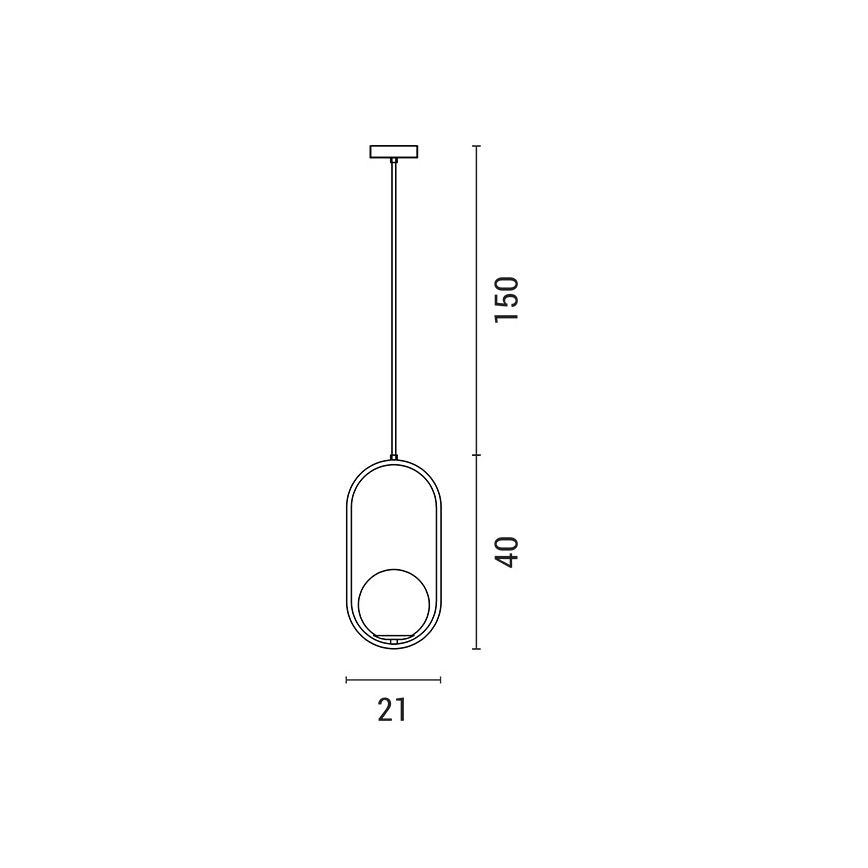 Lámpara colgante ORBA 1xE27/15W/230V latón