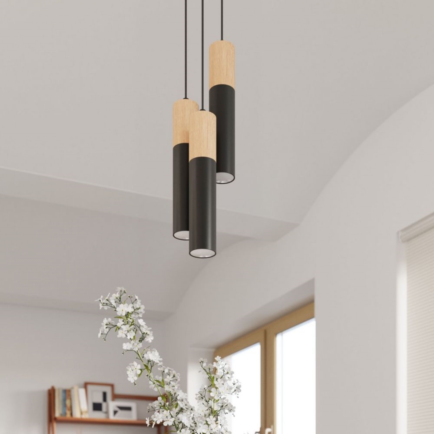 Lámpara colgante PABLO 1xGU10/40W/230V negro