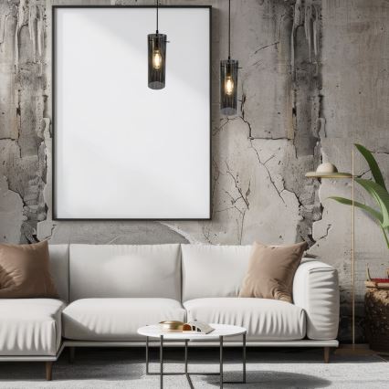 Lámpara colgante PADOVA 1xE27/15W/230V negro