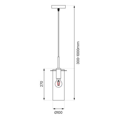 Lámpara colgante PADOVA 1xE27/15W/230V negro