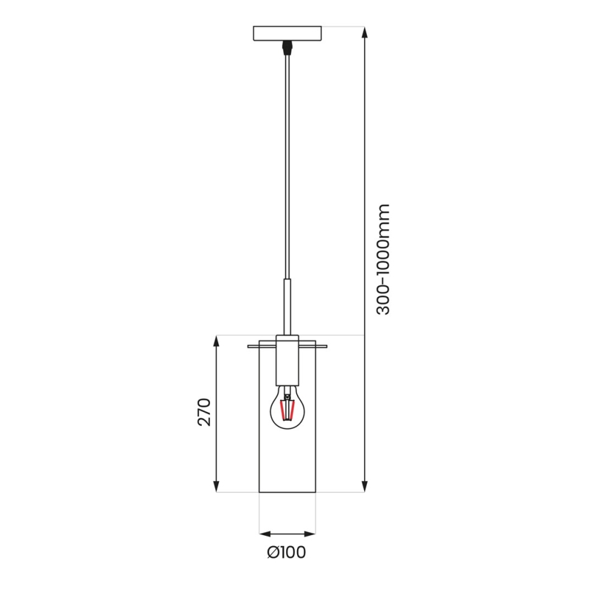 Lámpara colgante PADOVA 1xE27/15W/230V negro