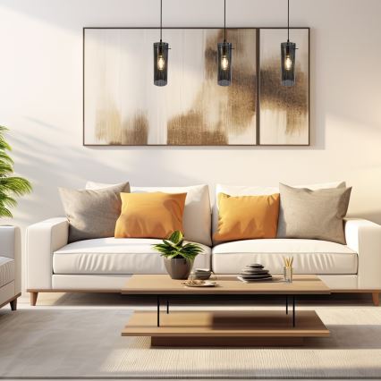 Lámpara colgante PADOVA 3xE27/15W/230V negro