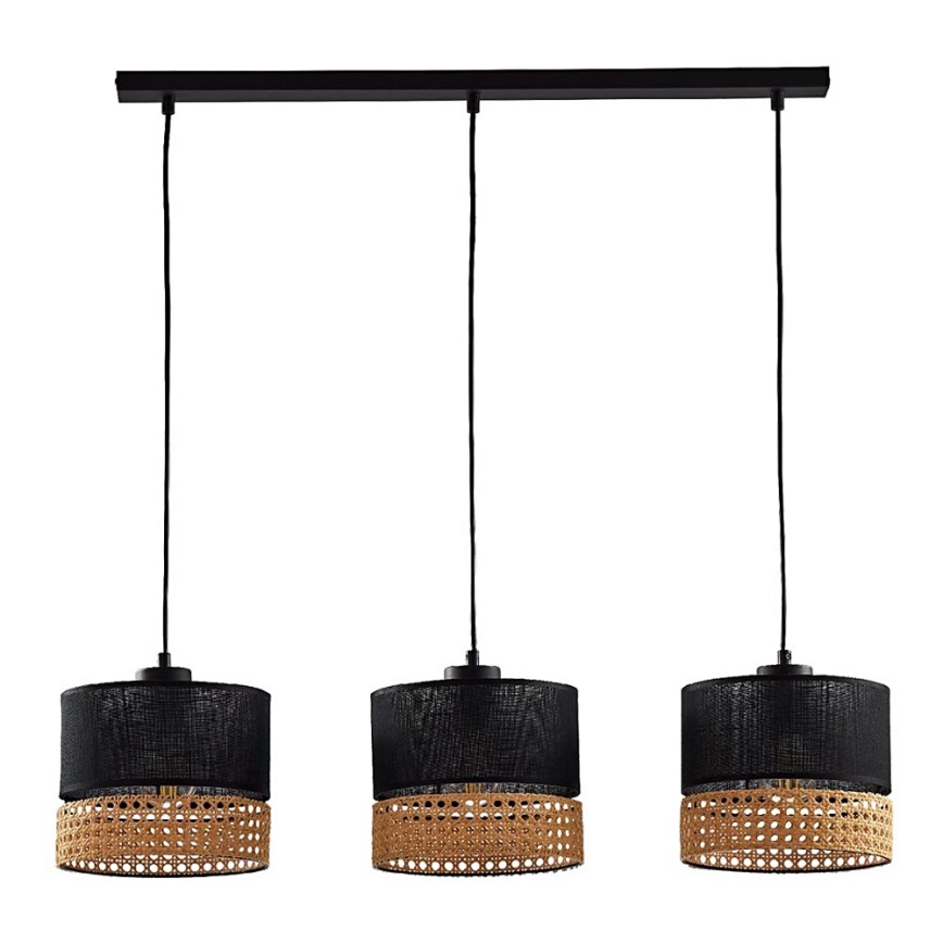 Lámpara colgante PAGLIA 3xE27/60W/230V 60 cm ratán