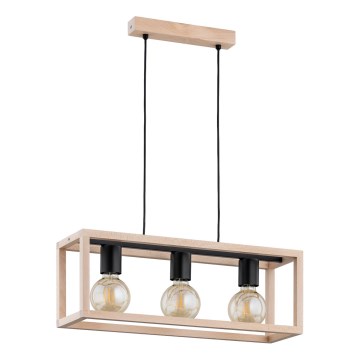 Lámpara colgante PAKO 3xE27/15W/230V beige