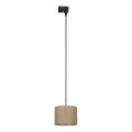 Lámpara colgante para sistema de raíles monofásico TRACER 1xE27/15W/230V diá. 20 cm negro/marrón