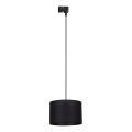 Lámpara colgante para sistema de raíles monofásico TRACER 1xE27/15W/230V diá. 30 cm negro
