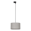 Lámpara colgante para sistema de raíles monofásico TRACER 1xE27/15W/230V diá. 38 cm negro/gris