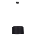 Lámpara colgante para sistema de raíles monofásico TRACER 1xE27/15W/230V diá. 38 cm negro