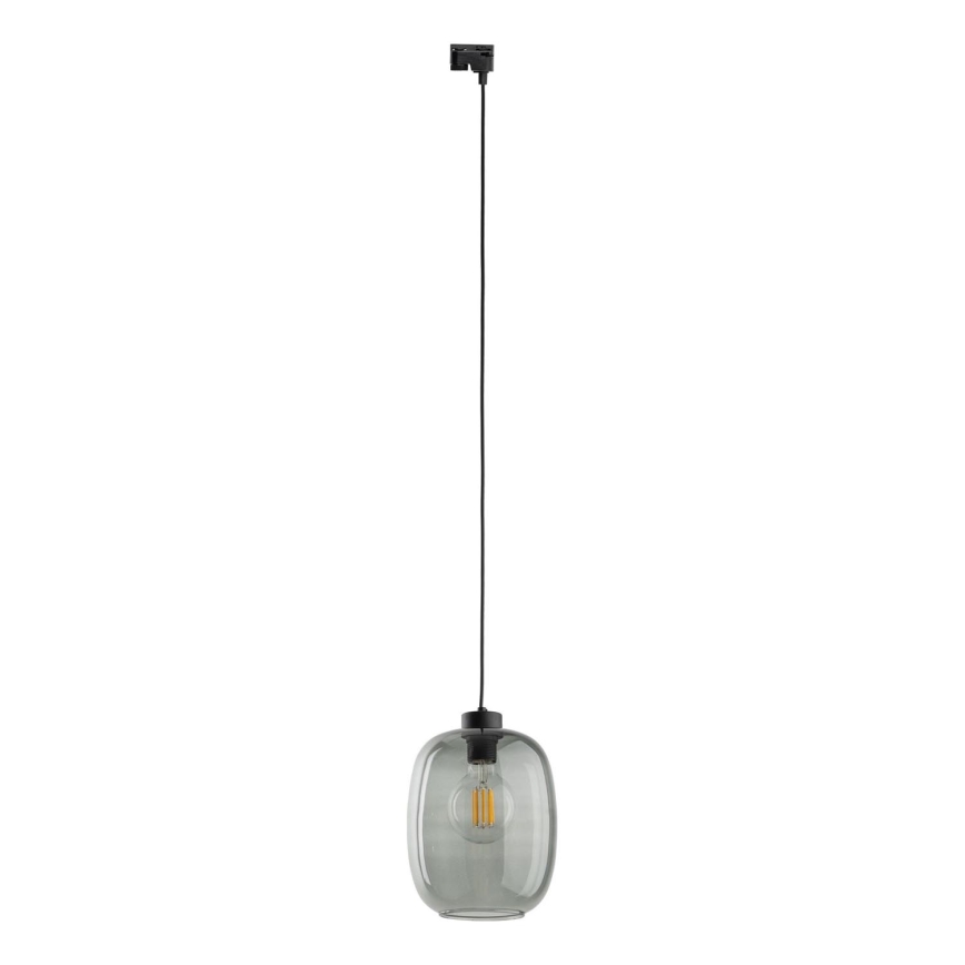 Lámpara colgante para sistema de rieles ELIO 1xE27/15W/230V negro/negro ahumado