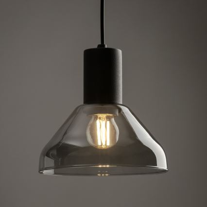 Lámpara colgante para sistema de rieles NEO 1xE27/15W/230V negro/negro ahumado