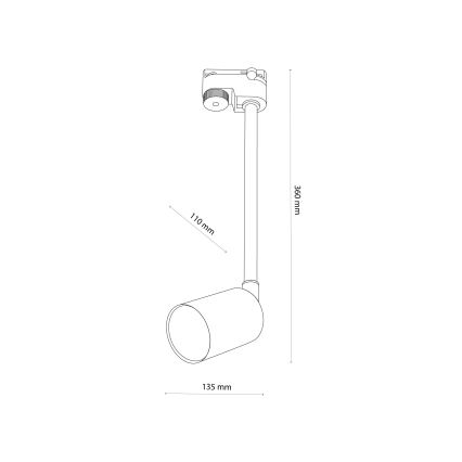Lámpara colgante para sistema de raíles monofásico TOP 1xGU10/10W/230V blanco