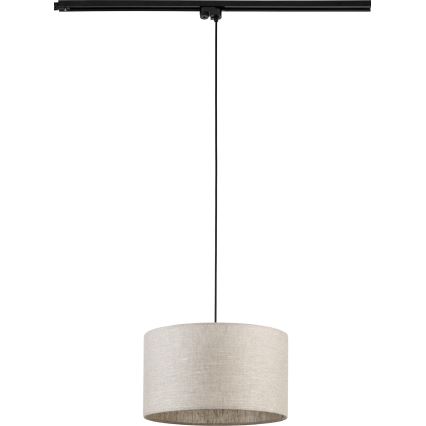 Lámpara colgante para sistema de raíles monofásico TRACER 1xE27/15W/230V diá. 38 cm negro/gris