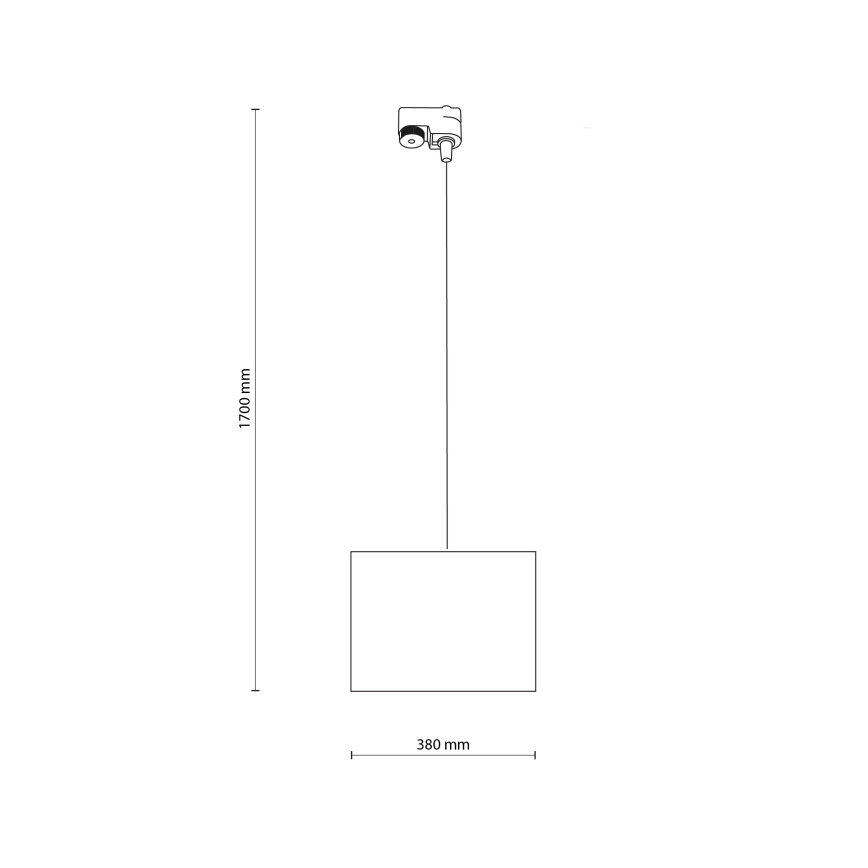 Lámpara colgante para sistema de raíles monofásico TRACER 1xE27/15W/230V diá. 38 cm negro/gris