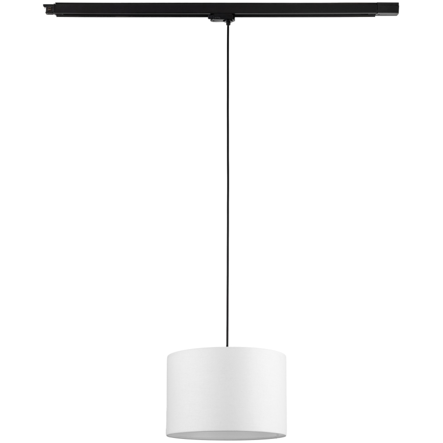 Lámpara colgante para sistema de rieles trifásico TRACER 1xE27/15W/230V diá. 30 cm negro/blanco