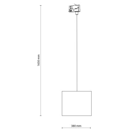 Lámpara colgante para sistema de rieles trifásico TRACER 1xE27/15W/230V diá. 30 cm negro/blanco