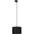 Lámpara colgante para sistema de rieles trifásico TRACER 1xE27/15W/230V diá. 30 cm negro