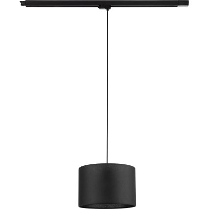 Lámpara colgante para sistema de rieles trifásico TRACER 1xE27/15W/230V diá. 30 cm negro