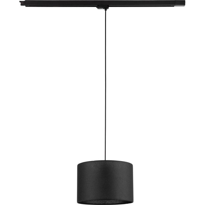 Lámpara colgante para sistema de rieles trifásico TRACER 1xE27/15W/230V diá. 30 cm negro