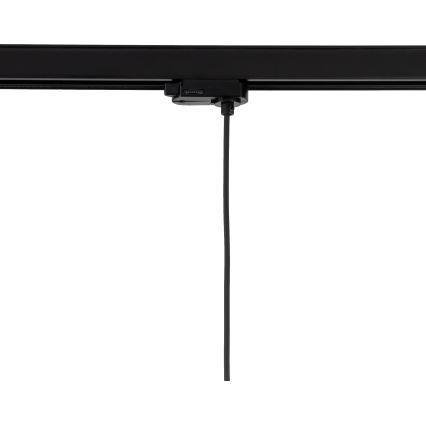 Lámpara colgante para sistema de rieles trifásico TRACER 1xE27/15W/230V diá. 30 cm negro