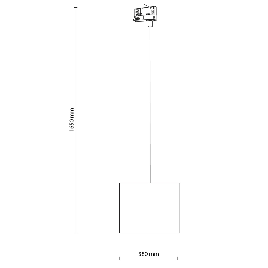 Lámpara colgante para sistema de rieles trifásico TRACER 1xE27/15W/230V diá. 30 cm negro