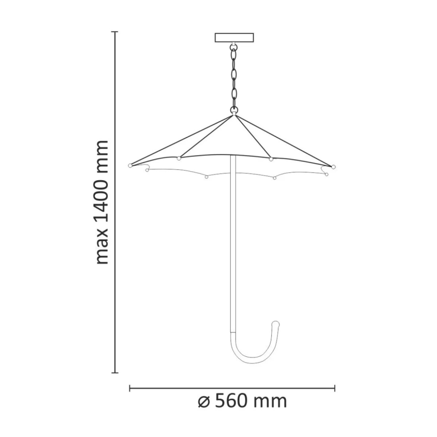 Lámpara colgante PARASOL 3xE27/20W/230V