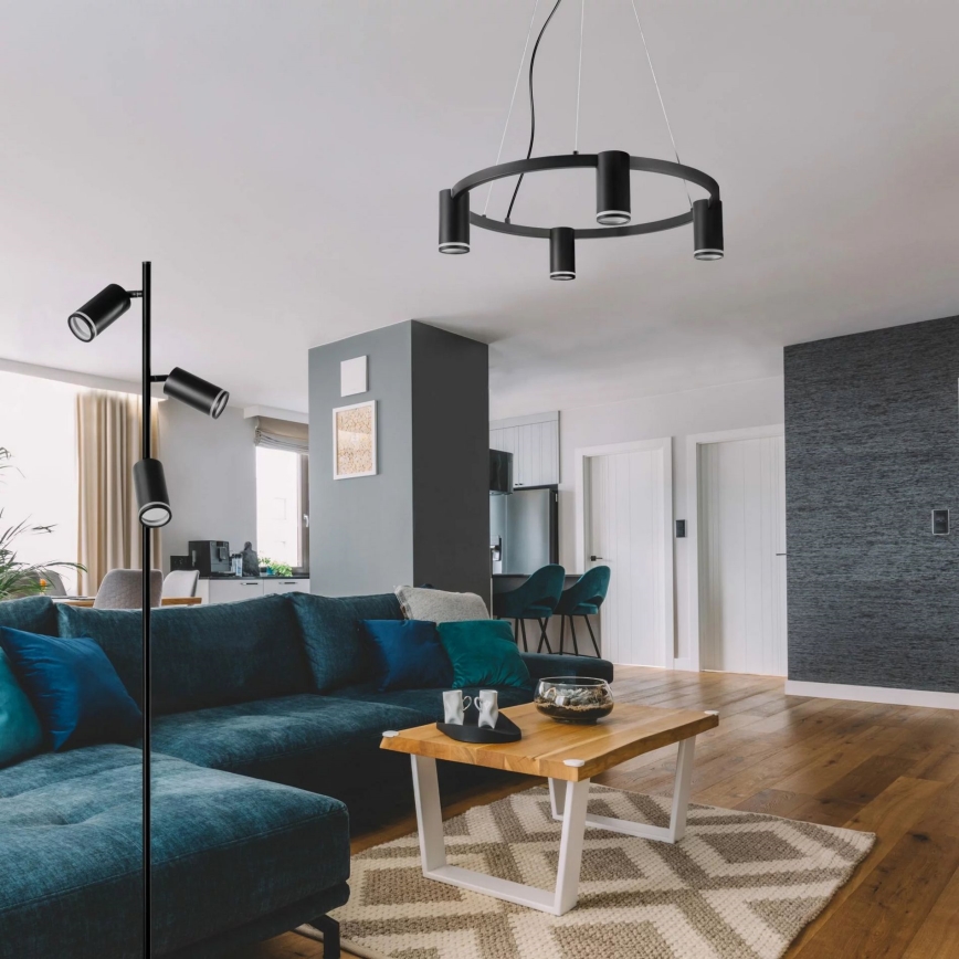 Lámpara colgante PARÍS 4xGU10/12W/230V negro