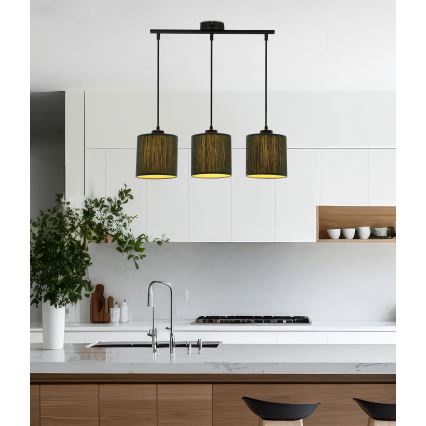 Lámpara colgante PATTI 3xE27/60W/230V Verde