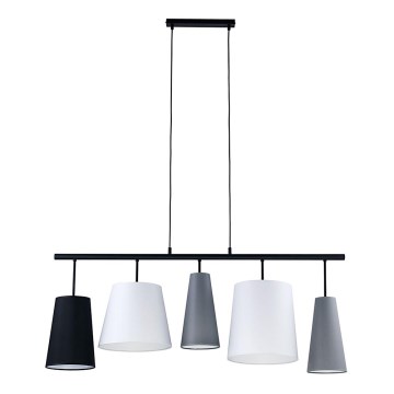 Lámpara colgante PEDRO 5xE27/60W/230V gris