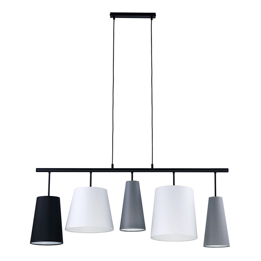 Lámpara colgante PEDRO 5xE27/60W/230V gris